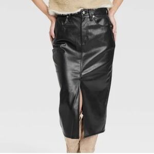 Universal Thread Black  faux Leather Pencil Skirt
